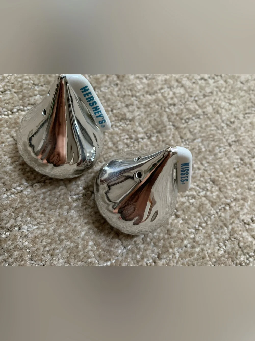 Hershey's Silver Kisses Ceramic Salt & Pepper Shakers
